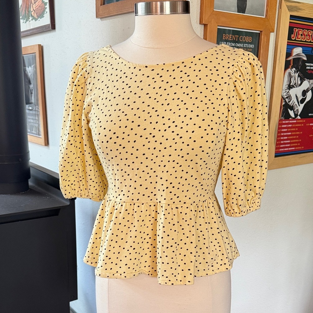 Polka Dot open-back Peplum Top
